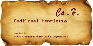 Csécsei Henrietta névjegykártya